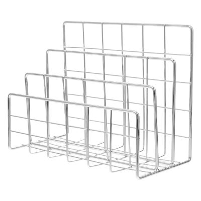 Silver Iron Desk Organizer with Tray and Slots