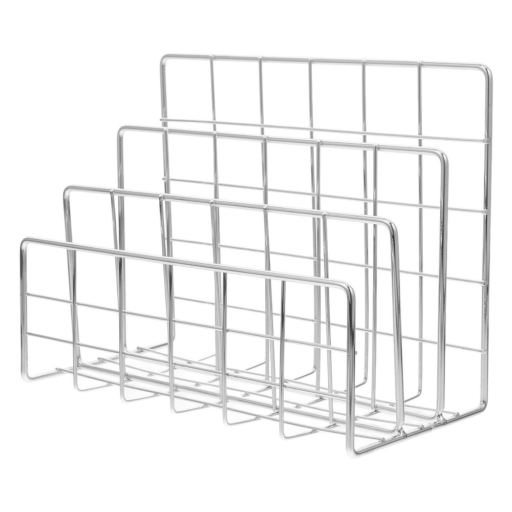 Silver Iron Desk Organizer with Tray and Slots