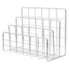 Silver Iron Desk Organizer with Tray and Slots view 1