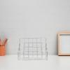 Silver Iron Desk Organizer with Tray and Slots view 4