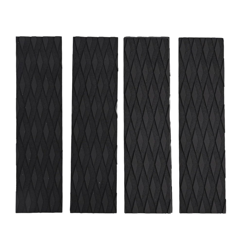 FACAIIO Surfboard Traction Pad EVA Non-Slip Surfboard Shortboard Longboard, 4-Pack, Diamond Groove Design, 30 x 8 cm, Black