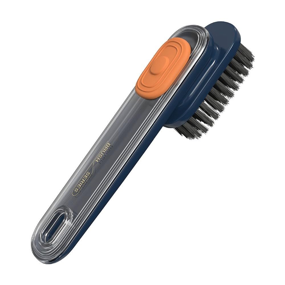 FACAIIO Multifunctional Shoe Brush with Soap Dispenser, Long Handle, 17.3 cm, White