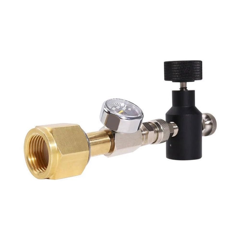 FACAIIO Gas Cylinder Refill Adapter for Carbonated Water Dispensers, W21.8-14 Thread, Quick Disconnect, Copper/Stainless Steel, Black/Silver/Gold