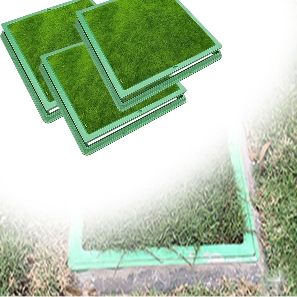 Square Corner Covers for Highways, Residential Areas, and Parking Lots, Concealed in Grass, Set of 3 (L 100 cm × W 50 cm)