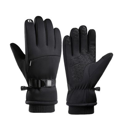 JHSDHYD Winter Ski Gloves, Windproof Touchscreen Snowmobile Motorcycle Riding Anti-Slip Outdoor Sports (L)