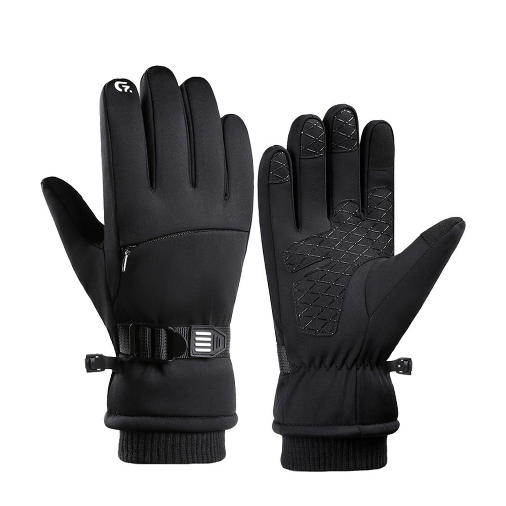 JHSDHYD Winter Ski Gloves, Windproof Touchscreen Snowmobile Motorcycle Riding Anti-Slip Outdoor Sports (L)
