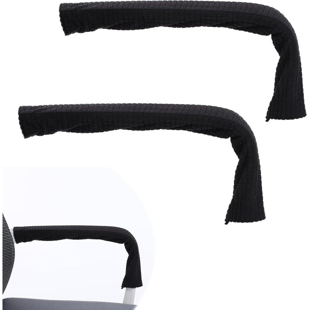 Vilgftyiet Armrest Covers with Zippers, Black, 2-Pack