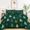 All-Season Duvet 200 x 200 cm, Green Christmas Tree Print, Microfiber view 2