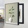 Pllrbvshs Vertical Rectangular Circuit Breaker Box Cover, Wall Art Electrical Panel Decor, Concealed Design for Living Room and Dining Room (Black Frame, 19.30 x 40 cm) view 1