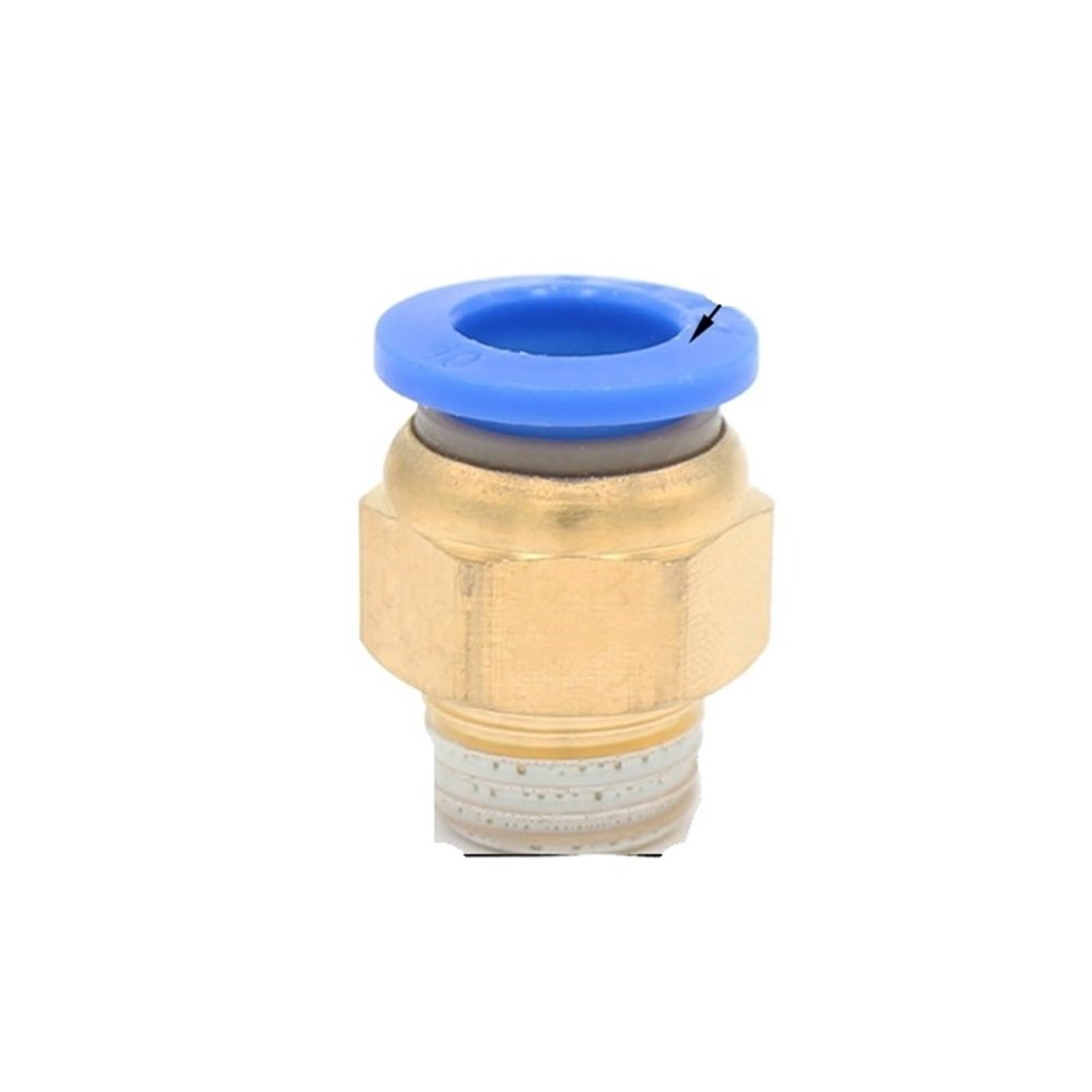 PC Brass Pneumatic Quick Connector, 10/8/12/6/4 mm, 1/2/1/8/3/8 in Male Thread (PC10-02)