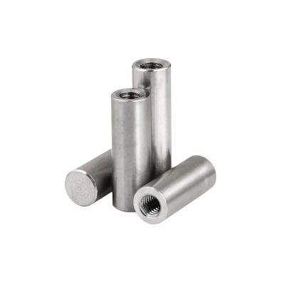 Beveled Flat Carbon Steel Cylinder Pins with Internal Thread, M3–M6, 304 Stainless Steel, 5-Pack (50 mm, M3 × 4 mm)