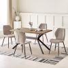 JIJIAN Dining Set with Dark Brown Wood Table and 4 Brown Chairs view 1