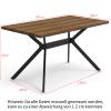 JIJIAN Dining Set with Dark Brown Wood Table and 4 Brown Chairs view 3