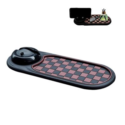 Multi-Functional Anti-Slip Dashboard Mat with 360° Phone Holder, Brown