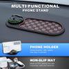 Multi-Functional Anti-Slip Dashboard Mat with 360° Phone Holder, Brown view 2