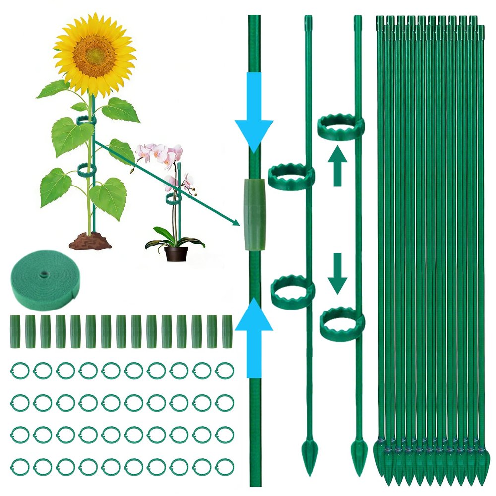 Beafaeur Plant Support System, 115-Piece Set with Clips and Extensions