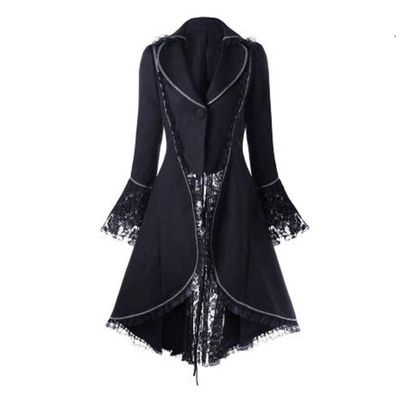 Steampunk Women's Tailcoat Cape, Gothic Victorian Costume for Carnival, Cosplay and Parties