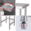 Stainless Steel Kitchen Workbench with Open Shelves view 3