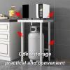 Stainless Steel Kitchen Workbench with Open Shelves view 4