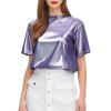 Women's Metallic Silver Alien Costume Top view 1