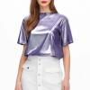 Women's Metallic Silver Alien Costume Top view 2