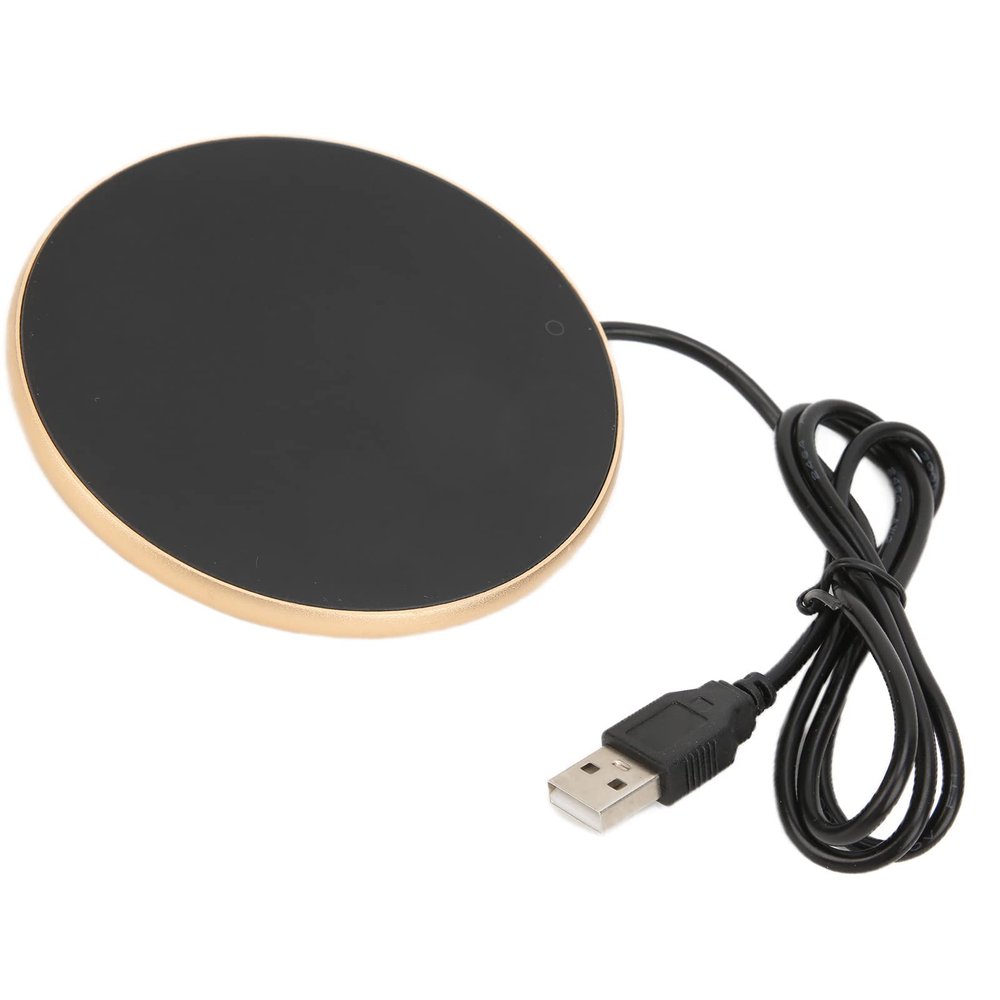 Riuulity Candle Warmer, Smart Heating Coaster with Auto Shutoff, Compact Portable, Gold