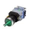 ZDVHOMCB 22 mm LA38 Illuminated Pushbutton Switch, Self-Locking, Reset, Flat, 24/220 V, Red/Green Start Mushroom Button with Light, 2-Position, 380 V view 1