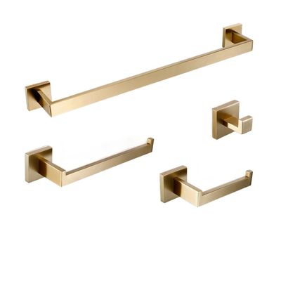 Brushed Gold Bathroom Accessory Set with 40 cm Hardware Kit