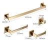 Brushed Gold Bathroom Accessory Set with 40 cm Hardware Kit view 2