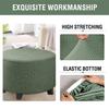 DOGACA Round Ottoman Cover, Stretch Footstool Slipcover, Fleece, Grass Green, 40 cm view 4