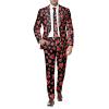 Generic Men's Valentine's Day 2-Piece Slim-Fit Suit Costume with Heart-Print Pants view 2