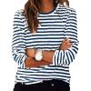 Women's Red and White Striped Long-Sleeve Shirt view 2