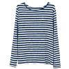 Women's Red and White Striped Long-Sleeve Shirt view 3