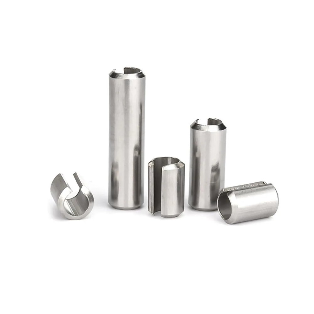 Stainless Steel 304 Slotted Spring Pins, M1.5–M6, GB879 (5 pcs × M6 × 12 mm)