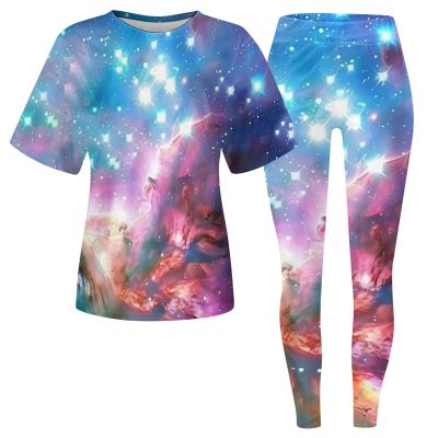 Women's Galaxy Costume Set with Leggings and T-Shirt