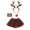 Women's Deer Costume Set with Antler Headband, Tutu Skirt, Gloves, Tail and Bow Tie view 1