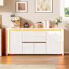 White High-Gloss Sideboard with LED Lighting, 160 cm view 1