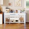 White High-Gloss Sideboard with LED Lighting, 160 cm view 2