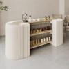 TT-YEC Multifunctional Paper Display Stand with Wood Shelves, Accordion-Style, 180 × 78 cm view 1