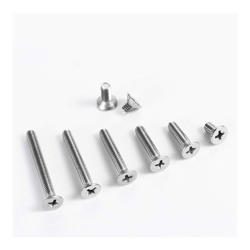 M2.5 Stainless Steel 304 Flat Countersunk Phillips Machine Screws, 50-Pack, 12 mm
