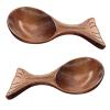 2-Piece Fish-Shaped Wooden Serving Spoon Set view 1