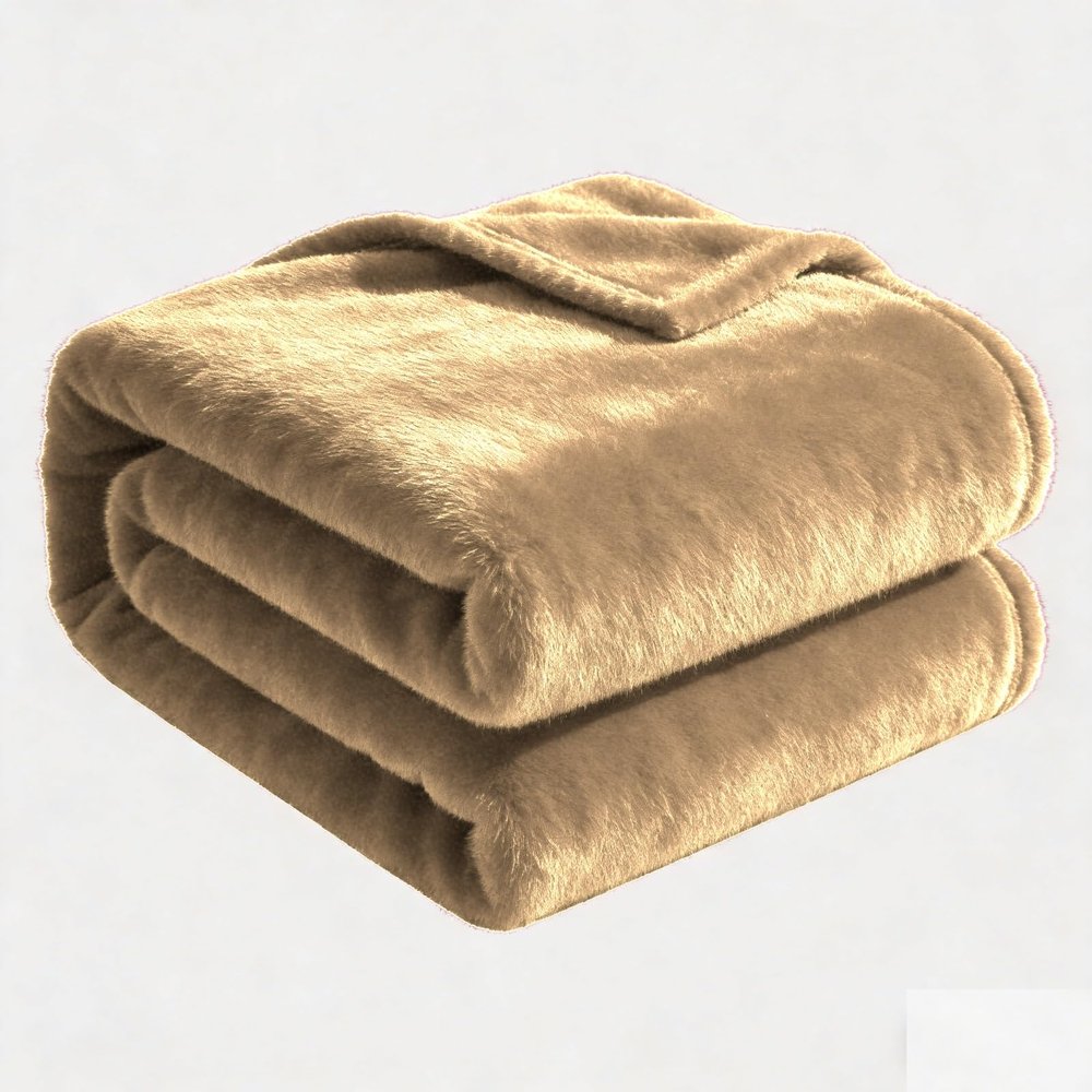 Sofa Throw Blanket 135 x 240 cm, Soft & Washable, Camel