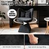 HaoChrymec Vanity Chair with Butterfly Backrest, Swivel Chenille Accent Chair, Black, 52 x 52 x 78 cm view 2