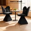 HaoChrymec Vanity Chair with Butterfly Backrest, Swivel Chenille Accent Chair, Black, 52 x 52 x 78 cm view 3