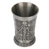 Fdit Metal Whiskey Shot Glass, Hand-Embossed Retro Design, Antique Pewter Finish, 6.1 cm, Antique Pewter Color view 1
