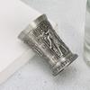 Fdit Metal Whiskey Shot Glass, Hand-Embossed Retro Design, Antique Pewter Finish, 6.1 cm, Antique Pewter Color view 3