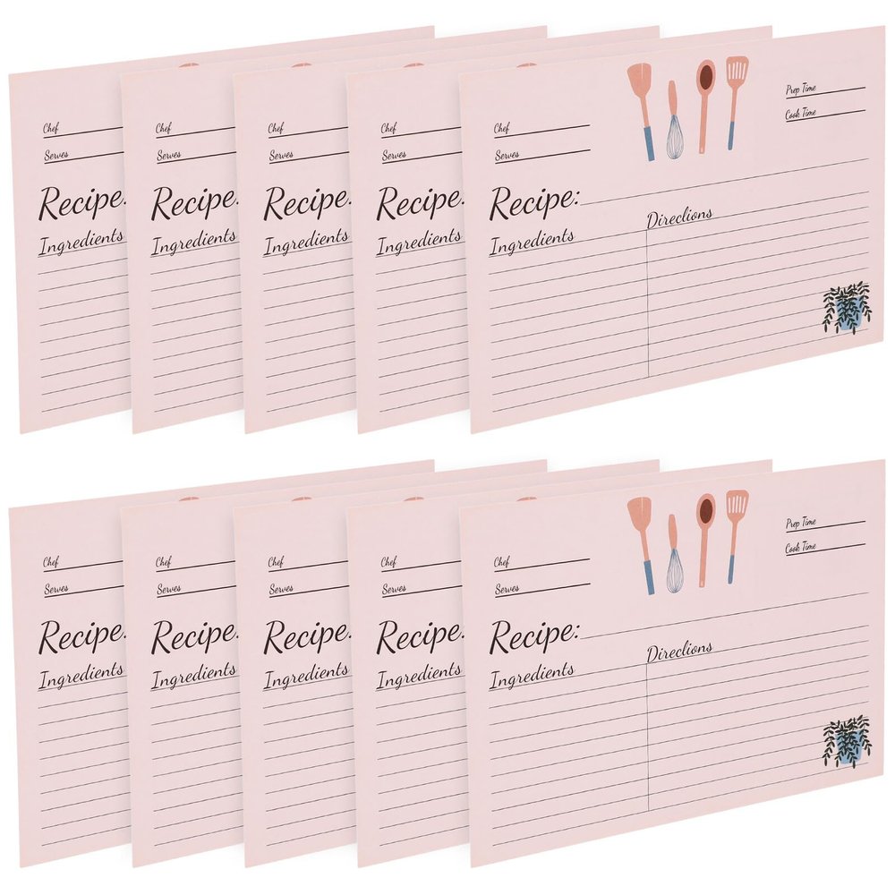 FOMIYES 50 Blank Recipe Cards, Durable Paper, DIN A6