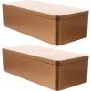 FOMIYES Rectangular Tin Tea Canisters with Removable Lids, 2-Piece Gift Box view 1