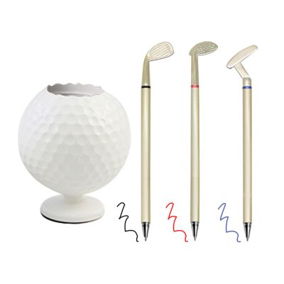 Golf Pen Holder with 3 Golf Club Pens