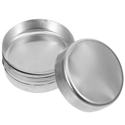 10-Pack 70 mL Aluminum Sample Weighing Dishes, Flat Bottom, Silver